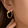 18K Gold Plated Waterproof Stainless Steel Hoop Earrings