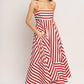 Ivory + Red Striped Dress