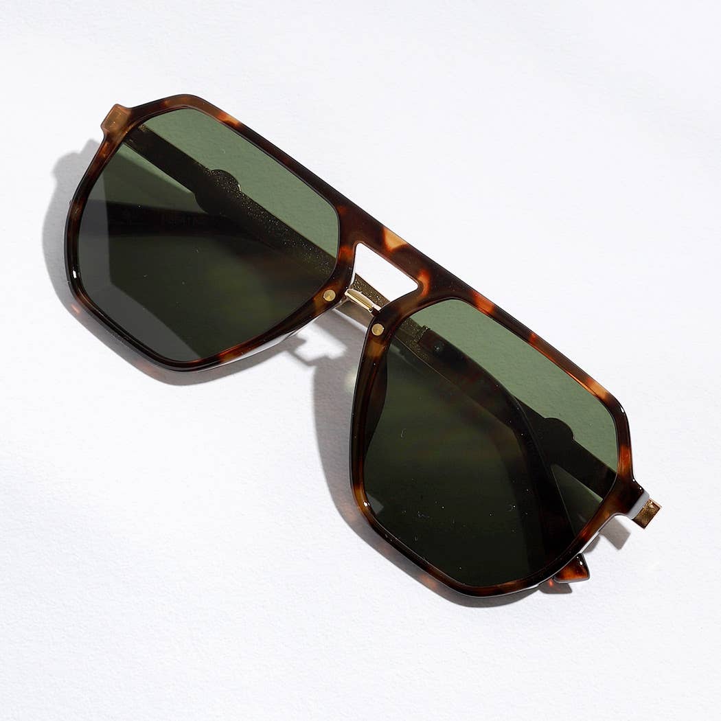 Geometric Shape Thin Frame Sunglasses