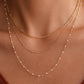 18K Gold Plated Waterproof Stainless Steel Layered Chain Necklace