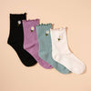 Elegant Floral Embroidery Mid - Calf Socks - Purpose + Passion Boutique