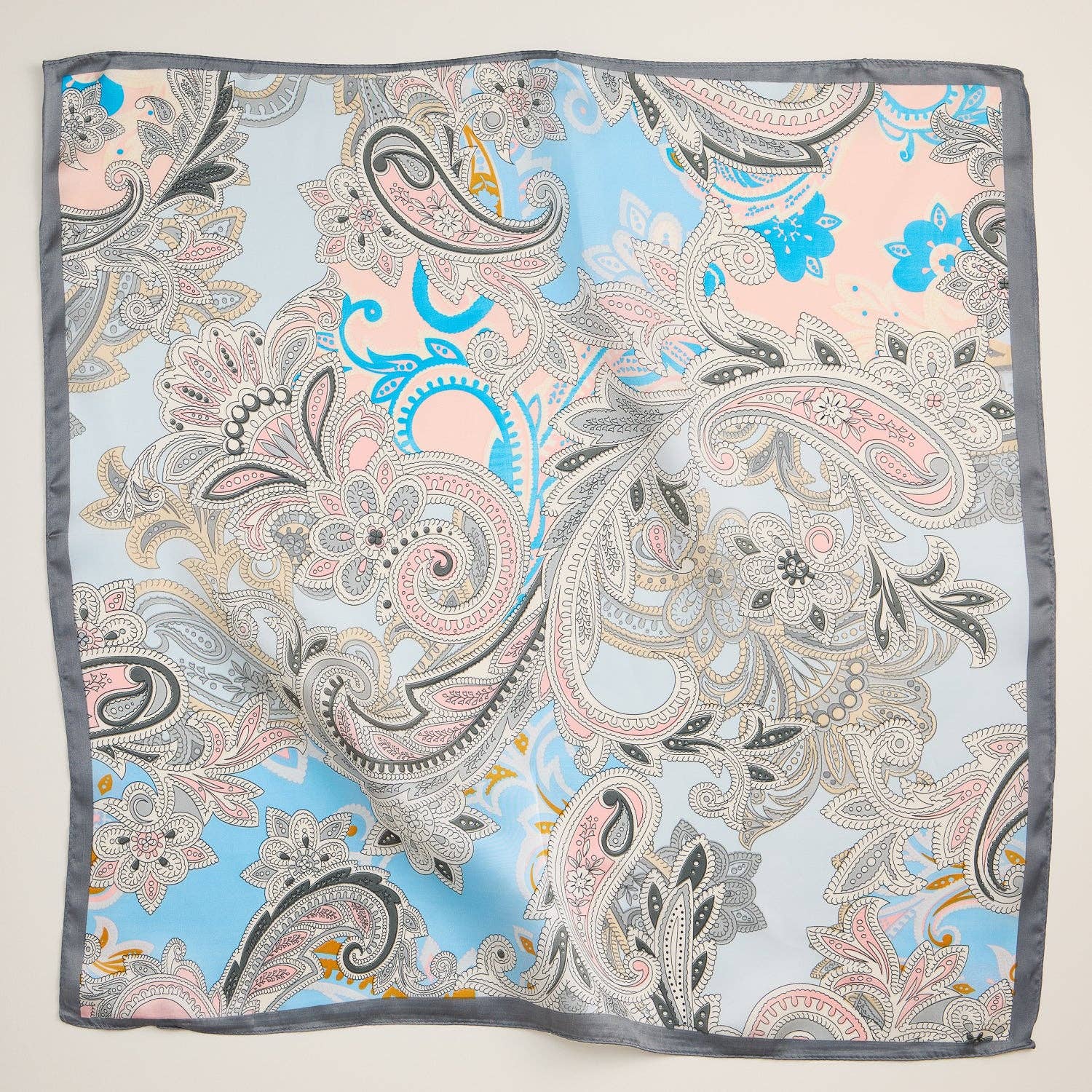 Elegant Pink Paisley Floral Silk - Feel Square Scarf - Purpose + Passion Boutique