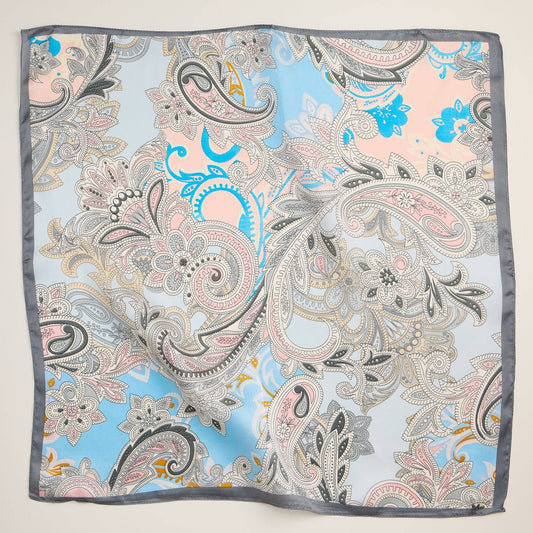 Elegant Pink Paisley Floral Silk - Feel Square Scarf - Purpose + Passion Boutique