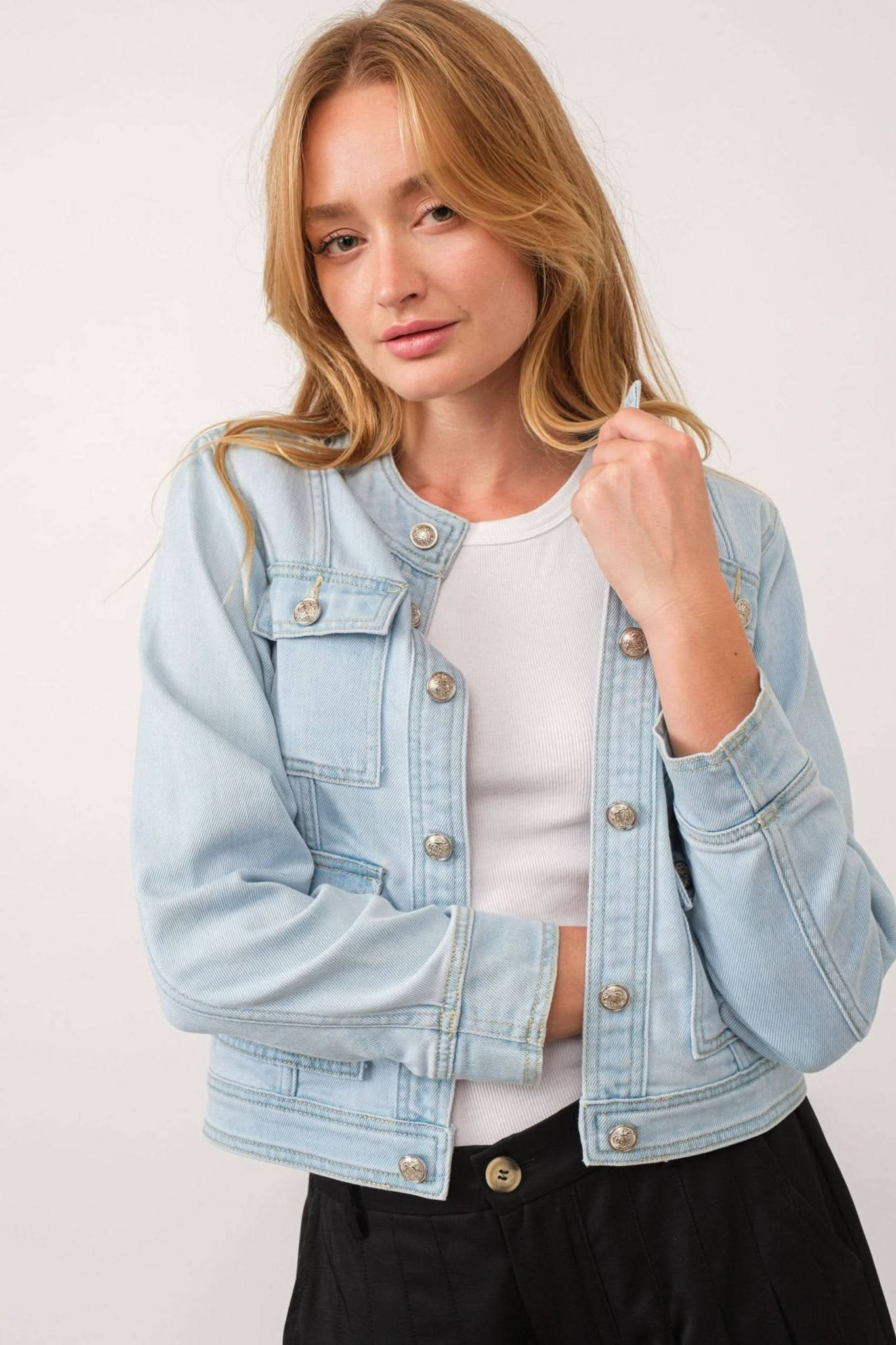 Ellie Light Denim Jacket - Purpose + Passion Boutique