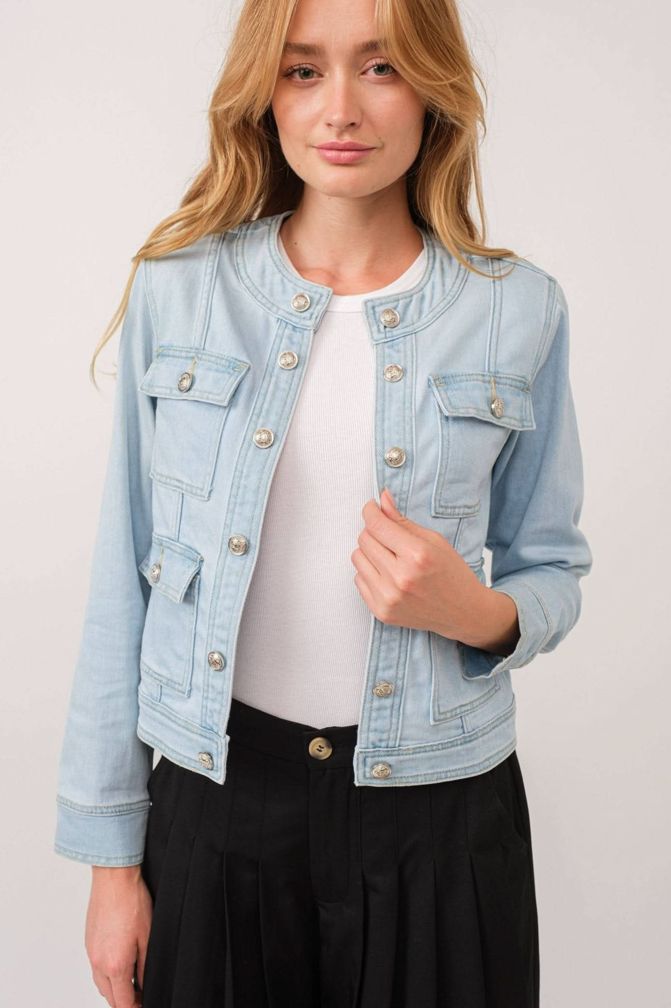 Ellie Light Denim Jacket - Purpose + Passion Boutique