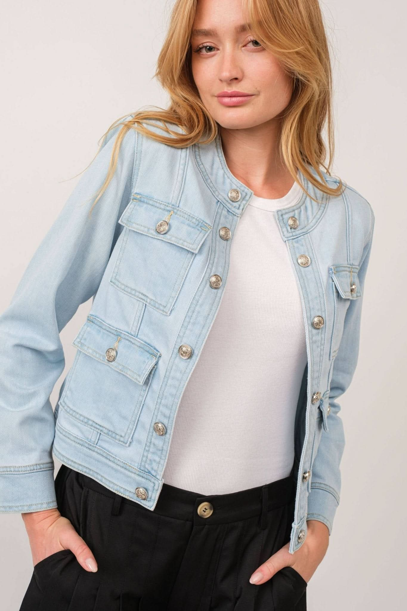 Ellie Light Denim Jacket - Purpose + Passion Boutique