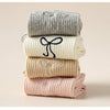 Embroidered Bow Cotton Crew Socks - Purpose + Passion Boutique