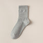 Embroidered Bow Cotton Crew Socks - Purpose + Passion Boutique