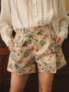 Embroidered Garden Bloom High - Waisted Shorts - Purpose + Passion Boutique