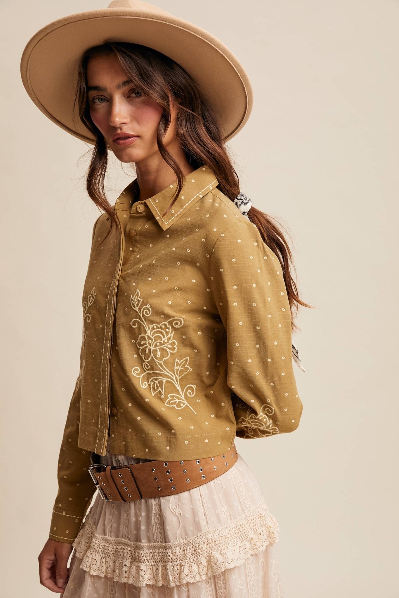 Embroidered Western Cotton Shirt Jacket - Purpose + Passion Boutique