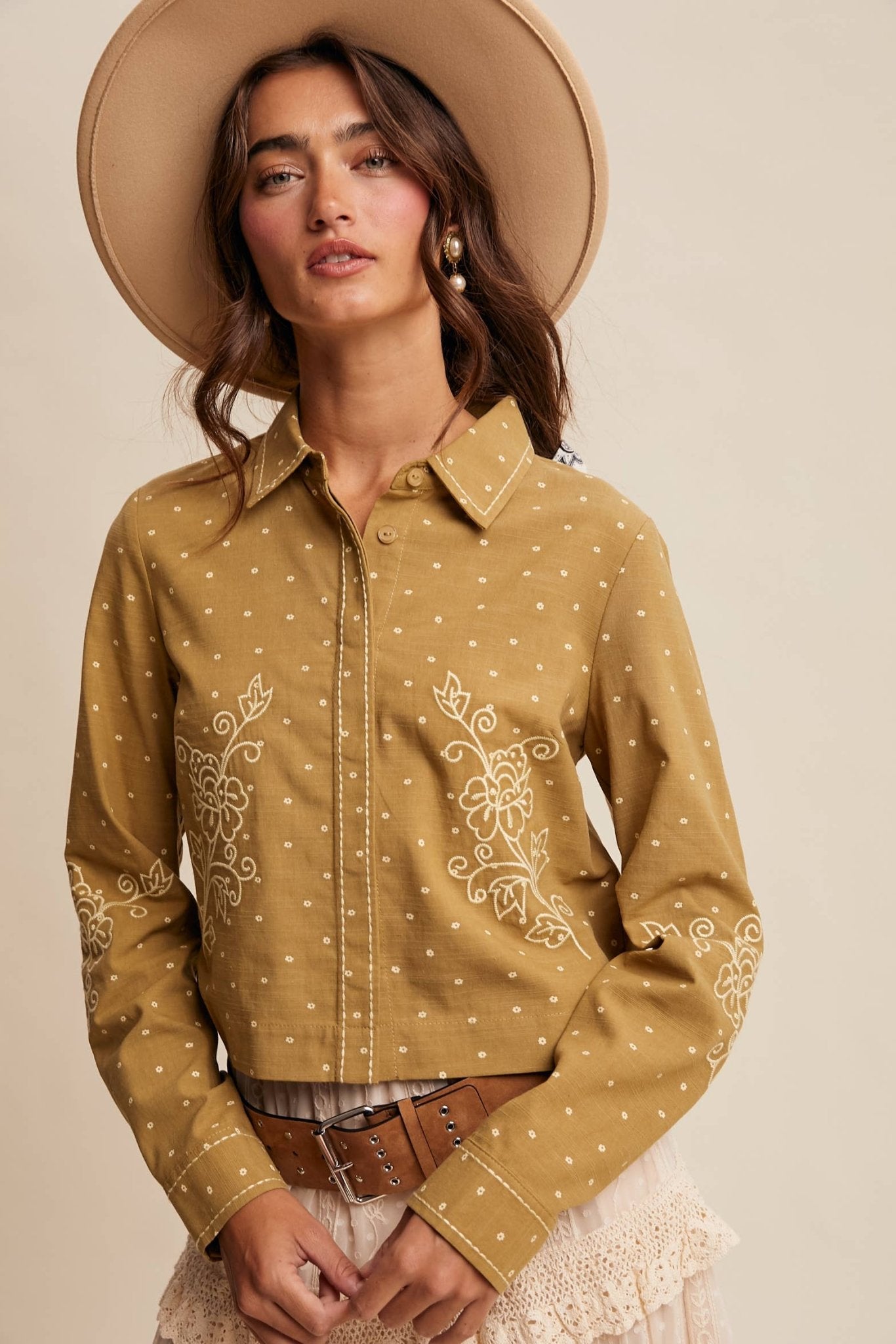 Embroidered Western Cotton Shirt Jacket - Purpose + Passion Boutique