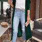 Emerald Green Velvet Open Front Pocketed Duster - Purpose + Passion Boutique