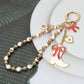 Enamel Bow Cowboy Boot Heart Floral Ceramic Ball Beaded Keychain / Bag Charm - Purpose + Passion Boutique