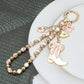 Enamel Bow Cowboy Boot Heart Floral Ceramic Ball Beaded Keychain / Bag Charm - Purpose + Passion Boutique