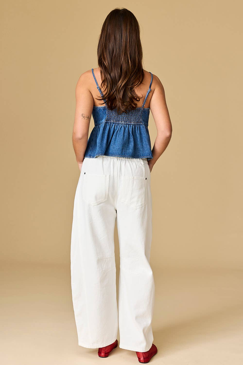 Erin Bow Detail Denim Top - Purpose + Passion Boutique