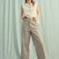 Espresso + Cream Striped Wide Leg Pants - Purpose + Passion Boutique