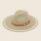 Striped Rope Sun Flat Brim Straw Hat