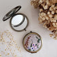 Three Roses Floral Embroidered Compact Mirror