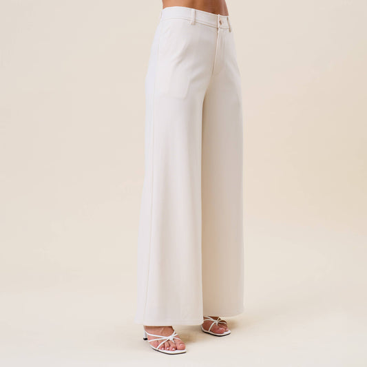 Cream Wide Leg Pants