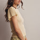 Puff Ivory Sleeve Textured Knit Top
