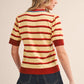 Lemon Sienna Striped Short Sleeve Sweater