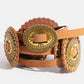 Intricate Western Concho Vegan Leather Belt