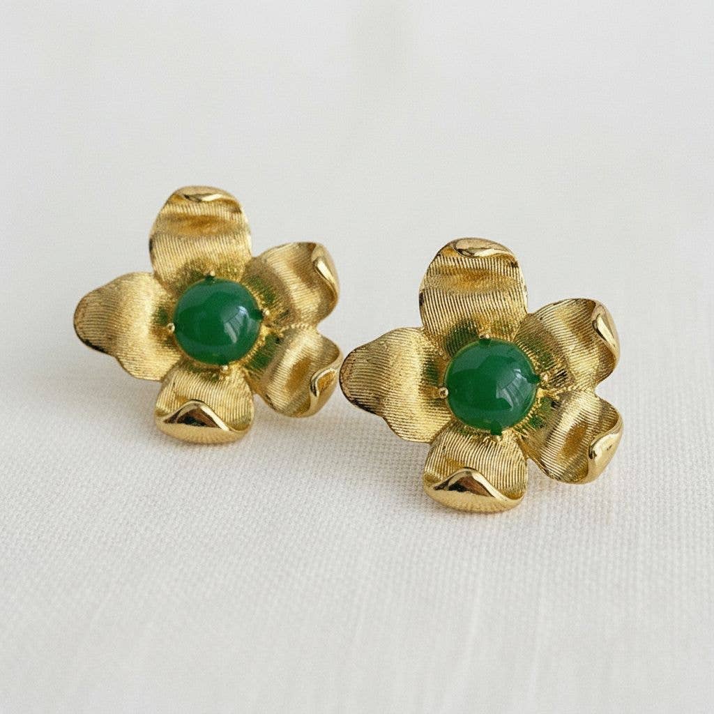 Floral Statement Drop Earrings with Vintage Charm