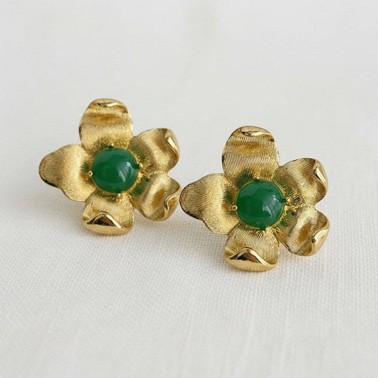 Floral Statement Drop Earrings with Vintage Charm