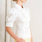 White Round Collar Ruffle Blouse