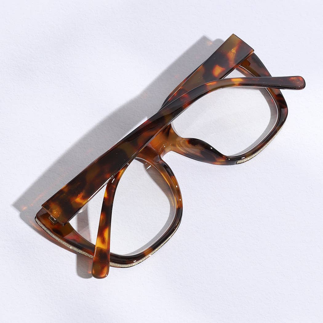 Wide Frame Glitter Side Reading Glasses