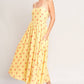 Yellow Polk-Dot Midi Dress