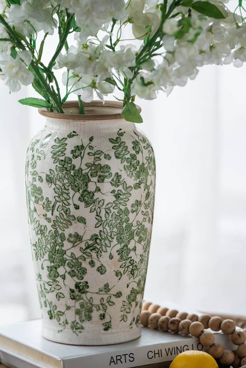 Verdant Whisper Ceramic Vase