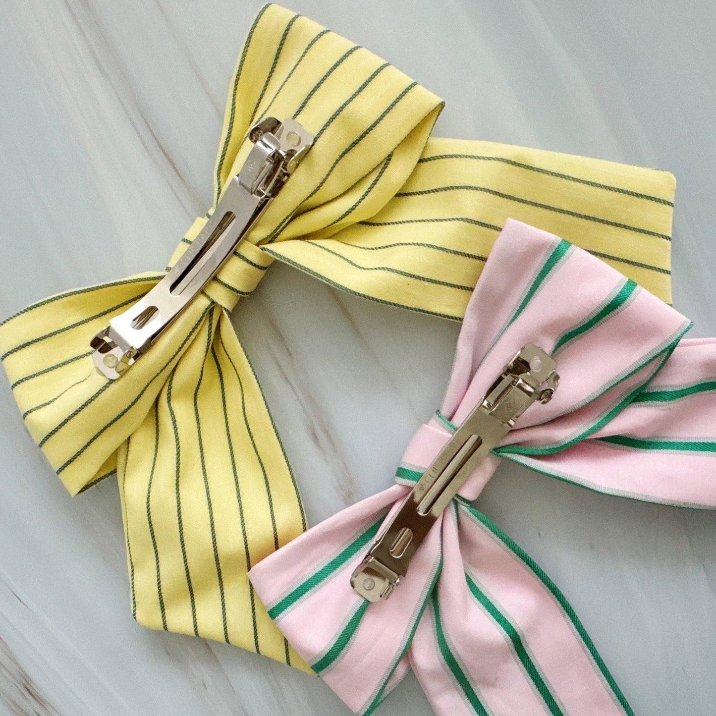Striped Ribbon Bow Hair Clip