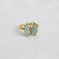 Vintage Gold Tone Butterfly Enamel Adjustable Ring