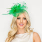 Yellow Floral Feathered Round Fascinator Headband/Clip