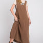 Brown Washed Cargo Maxi Dress
