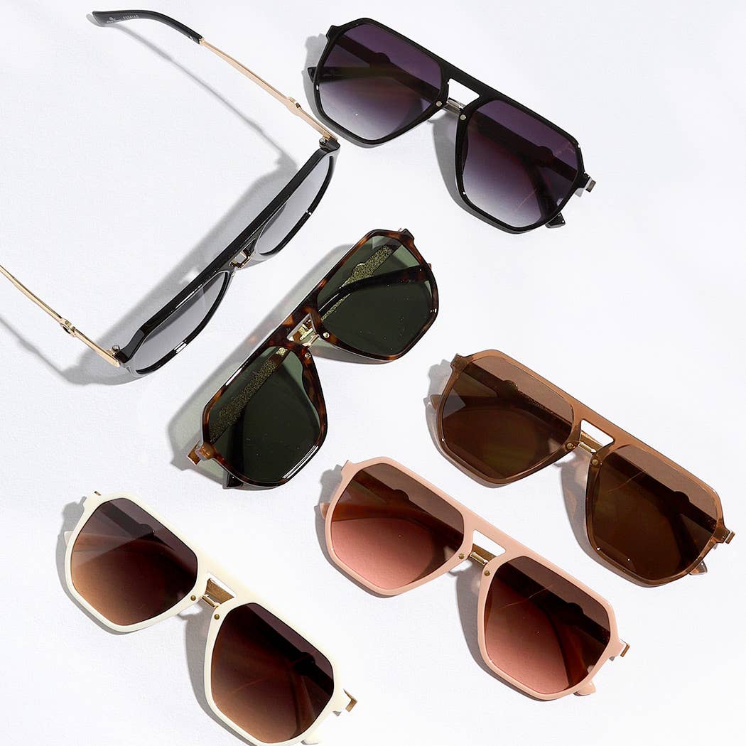 Geometric Shape Thin Frame Sunglasses