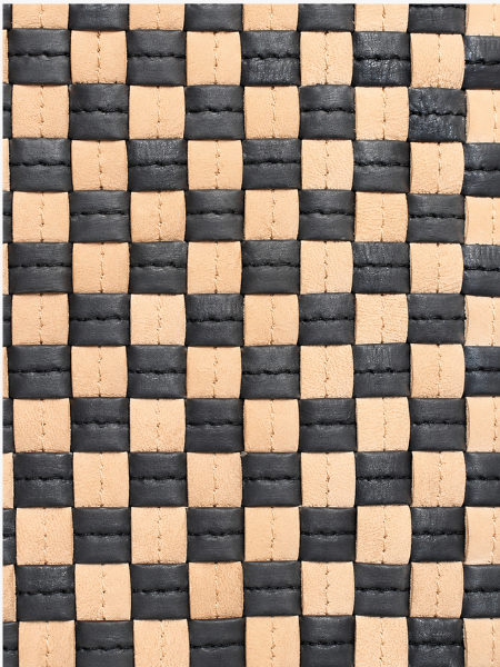 Black / Tan Basketweave Belt Bag
