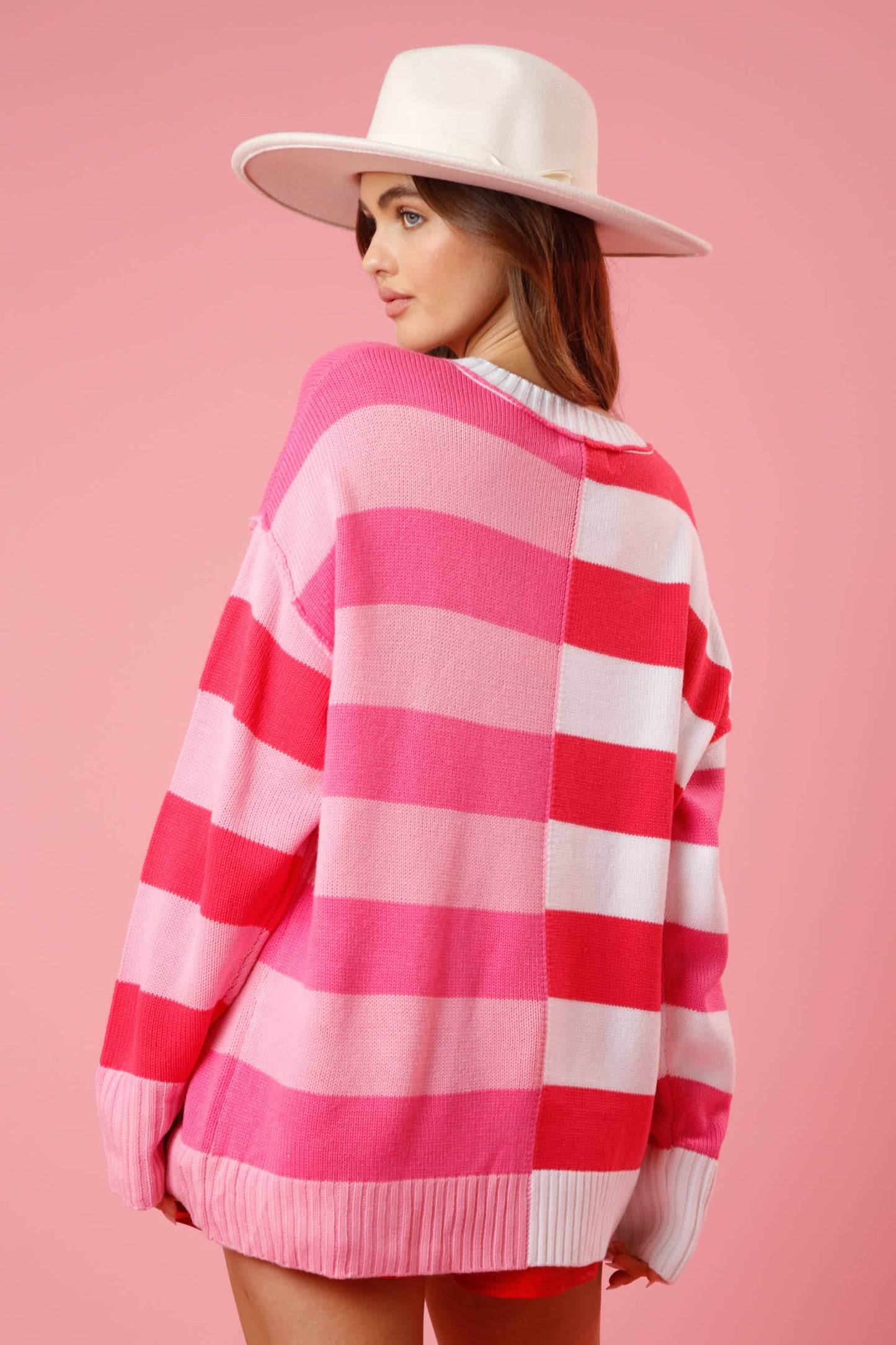 Stripe Block - Pink Red