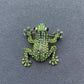 Rhinestone Frog Brooch