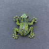 Rhinestone Frog Brooch