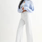 Optic White Scissor Cut Wide Leg Jeans
