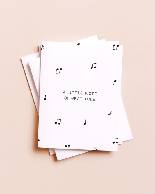 A Little Note Of Gratitude — Music Pun Thank You Card