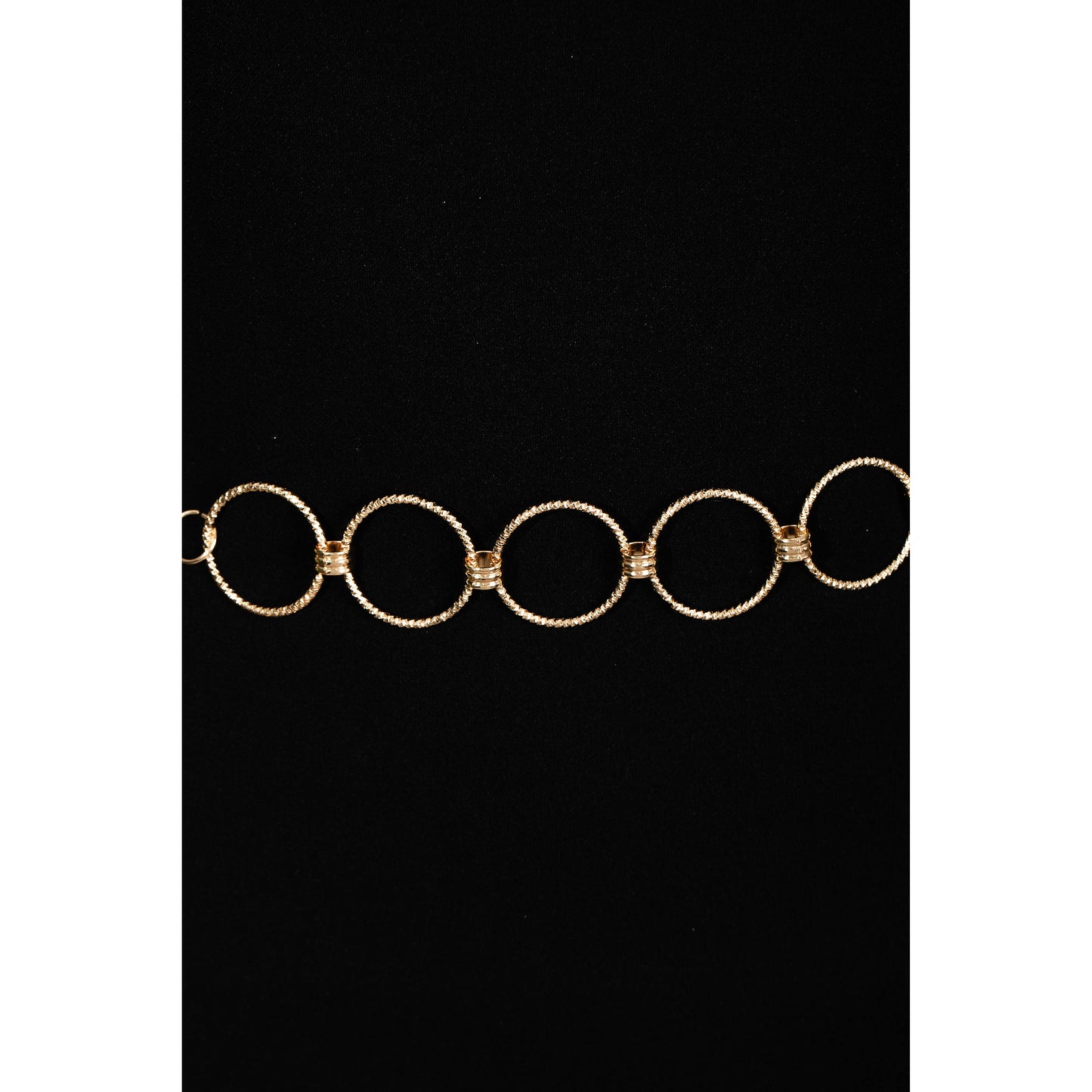 Engraved Gold Hoop Link Chain Belt