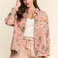 Pink Floral Print Denim Shacket