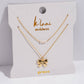 "Grace" Gold Bow with Pearl Accent Necklace Set