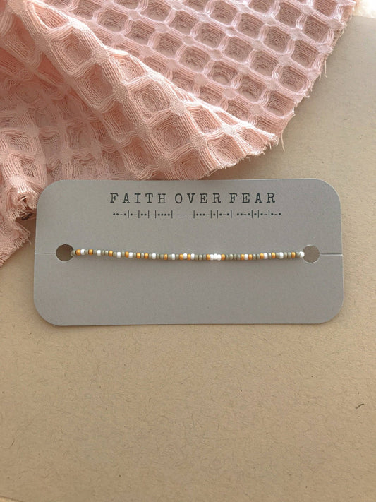 Faith Over Fear Morse Code Bracelet - Purpose + Passion Boutique