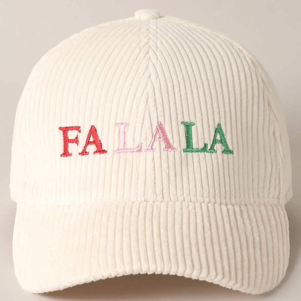 FALALA Colorful Embroidery Corduroy Cap - Purpose + Passion Boutique