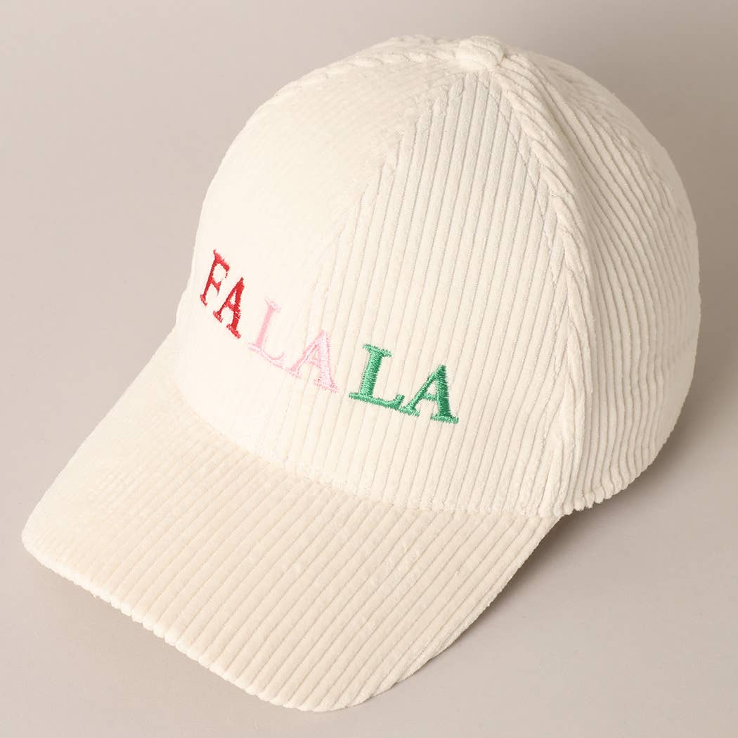 FALALA Colorful Embroidery Corduroy Cap - Purpose + Passion Boutique