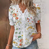 Fall Floral V - Neck Lace Patchwork Blouse - Purpose + Passion Boutique